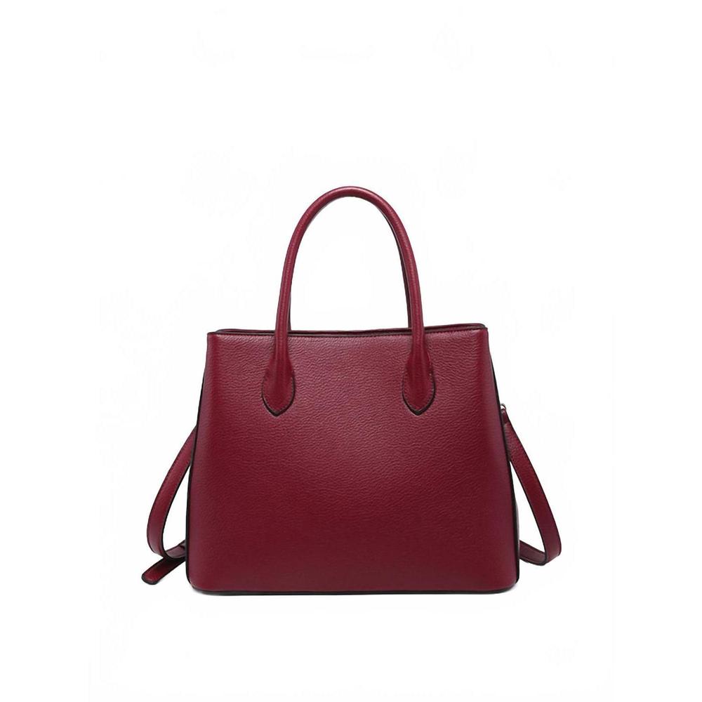 Classic Structured Tote Bag in Burgundy